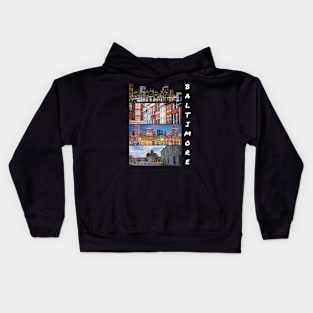 BALTIMORE CITY MARYLAND CITYSCAPE DESIGN Kids Hoodie